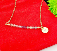 Fluorite Necklace Natural Gemstone Jewelry, Gold Necklace, Personalized Customized Gifts, N4277C