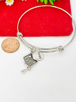 Silver Manicure Tool Set Charms Bracelet Salon School Student Jewelry Gifts, N5282A