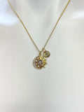 Christmas Gifts for Mom, Gold Cubic Zirconia Moon with Sun Charms Necklace N3803