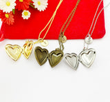 Christmas Gifts for Girls, Heart Locket Necklace Keepsake Photo Frame, N32