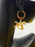 Gold Horse Charm Earrings, Best Equestrian Christmas Gift, N3343A
