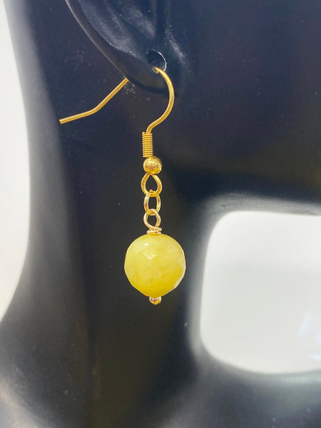 Gold Natural Jade Earrings, Best Seller Christmas Gifts for Girlfriends, N3703A