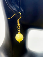 Gold Natural Jade Earrings, Best Seller Christmas Gifts for Girlfriends, N3703A