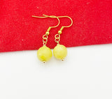 Gold Natural Jade Earrings, Best Seller Christmas Gifts for Girlfriends, N3703A