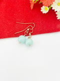 Rose Gold Natural Jade Earrings, Best Seller Christmas Gifts for Bestfriends, N3703B