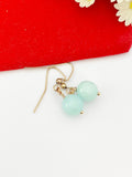 Rose Gold Natural Jade Earrings, Best Seller Christmas Gifts for Bestfriends, N3703B