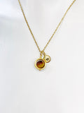 Gold Tiger Eye Necklace, Natural Gemstone Jewelry, Spinner Necklace, N5055C