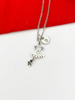 Silver Ballet Dress Charm Necklace, Christmas Gifts for Ballet Dance Girls, N5175A