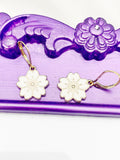 Gold Cherry Blossom Sakura Flower Charm Earrings, Hypoallergenic, Best Seller Christmas Gifts for Girls, N2965A