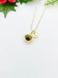 Best Seller Christmas Gifts, Gold Natural Tiger Eye Necklace Natural Gemstone Jewelry, Spinner Necklace, N4691B