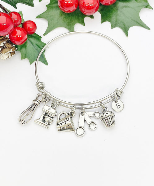 Beat Seller Christmas Gifts, Silver Baking Charms Bracelet Bakery Baker Jewelry Gifts, N1786C