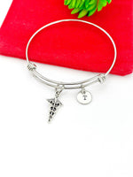 Silver Caduceus Charm Bracelet Christmas Gifts,