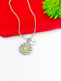 Silver Daisy Charm Necklace
