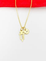 Gold Medical Injection Syringe Charm Necklace Best Christmas Gifts for Doctor Nurse, N2979A