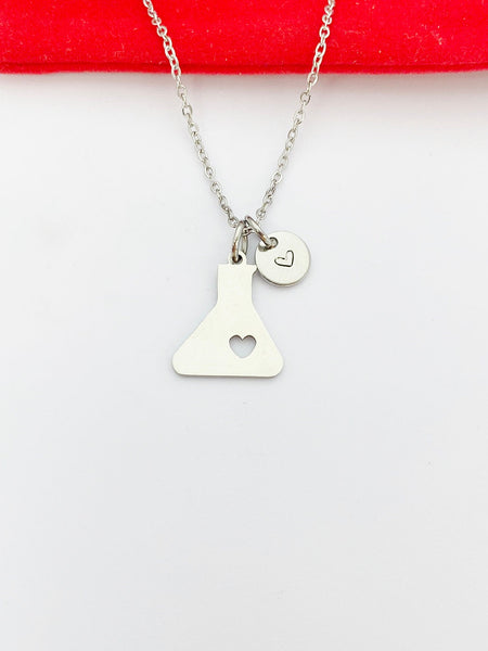 Silver Beaker Charm Necklace Christmas Gifts for Researcher, N4186A