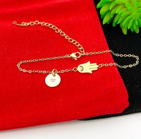 Gold Hamsa Evil Eye Bracelet Christmas Jewelry Gifts, Personalized Customized Gifts, N581