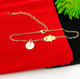 Gold Hamsa Evil Eye Bracelet, N581