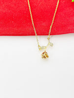 Gold Rose Necklace Anniversary Jewelry Gift, N3319A