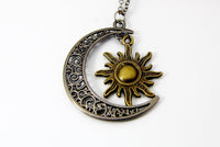 Black Moon and Sun Charm Necklace Christmas Gifts, N2090C