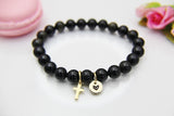 Gold Natural Golden Sheen Obsidian Bracelet Christmas Gifts, N3358