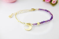 Gold Natural Agate Bracelet Gemstone Jewelry, Best Seller Christmas Gifts, N1442