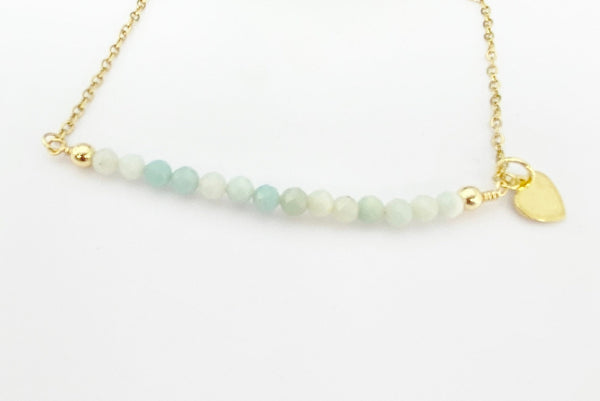 Natural Amazonite Necklace, Natural Amazonite Gemstone Jewelry, Gold Necklace, Personalized Customized Gifts, N4010A