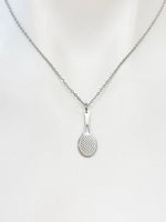 Stainless Steel Tennis Racket Charms Necklace Christmas Gifts for Tennis Player, N45A