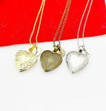 Christmas Gifts for Girls, Heart Locket Necklace Keepsake Photo Frame, N32