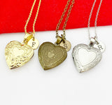 Christmas Gifts for Girls, Heart Locket Necklace Keepsake Photo Frame, N32