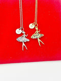 Christmas Gifts for Ballet Girls, Gold Ballet Girl Dance Necklace Personalized Customized Gifts, N582