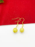 Gold Natural Jade Earrings, Best Seller Christmas Gifts for Girlfriends, N3703A