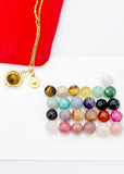 Gold Tiger Eye Necklace, Natural Gemstone Jewelry, Spinner Necklace, N5055C