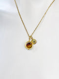 Gold Tiger Eye Necklace, Natural Gemstone Jewelry, Spinner Necklace, N5055C