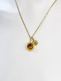 Gold Tiger Eye Necklace, Natural Gemstone Jewelry, Spinner Necklace, N5055C