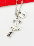 Silver Ballet Dress Charm Necklace, Christmas Gifts for Ballet Dance Girls, N5175A