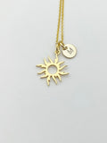 Gold Stainless Steel Sun Charm Necklace Christmas Gifts, N3231A