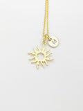 Gold Stainless Steel Sun Charm Necklace Christmas Gifts, N3231A