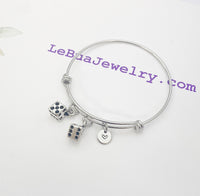 Silver Two Dice Charm Bracelet Christmas Luck Gifts, N763B