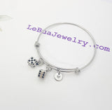 Silver Two Dice Charm Bracelet Christmas Luck Gifts, N763B