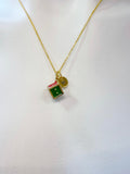 Gold Dice Charm Necklace Christmas Luck Gifts, N1872
