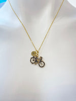Gold Bicycle Charm Necklace Best Christmas Sport Gifts, N2634
