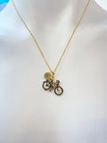 Gold Bicycle Charm Necklace Best Christmas Sport Gifts, N2634
