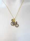 Gold Bicycle Charm Necklace Best Christmas Sport Gifts, N2634