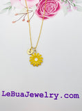 Gold Daisy Flower Charm Necklace Best Seller Christmas Gifts, N2979