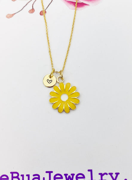 Gold Daisy Flower Charm Necklace Best Seller Christmas Gifts, N2979