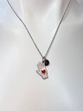 Silver Hand with Red Heart Charm Necklace Best Seller Valentine Gifts, N1429