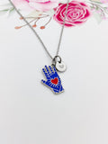 Silver Hand with Red Heart Charm Necklace Best Seller Valentine Gifts, N1429A