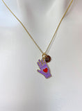 Gold Hand with Red Heart Charm Necklace Best Valentine Gifts, N1429J