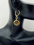 Natural Tiger Eye Hypoallergenic Hoop Earrings, Best Christmas Gifts, N4691C