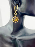 Natural Tiger Eye Hypoallergenic Hoop Earrings, Best Christmas Gifts, N4691C